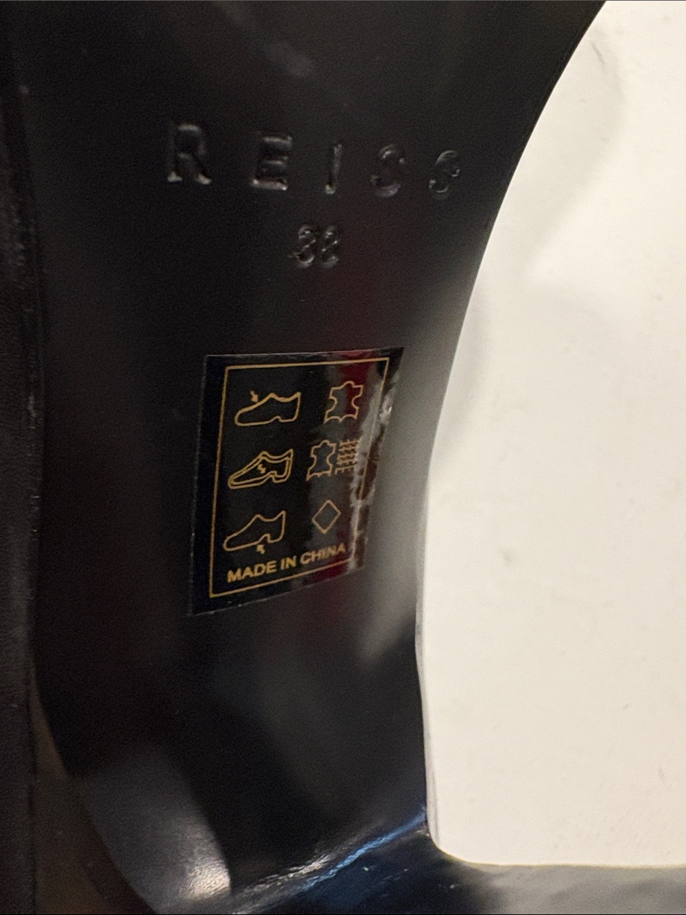 Reiss Black Pointed Leather Stiletto Heels - Picture 10 of 10
